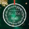 1pc/2pcs Our First Wedding Ornament, Just Married ,Glass Xmas Tree Decoration Gift, Christmas Party Holiday Gift Decor Memorial Christmas Prent