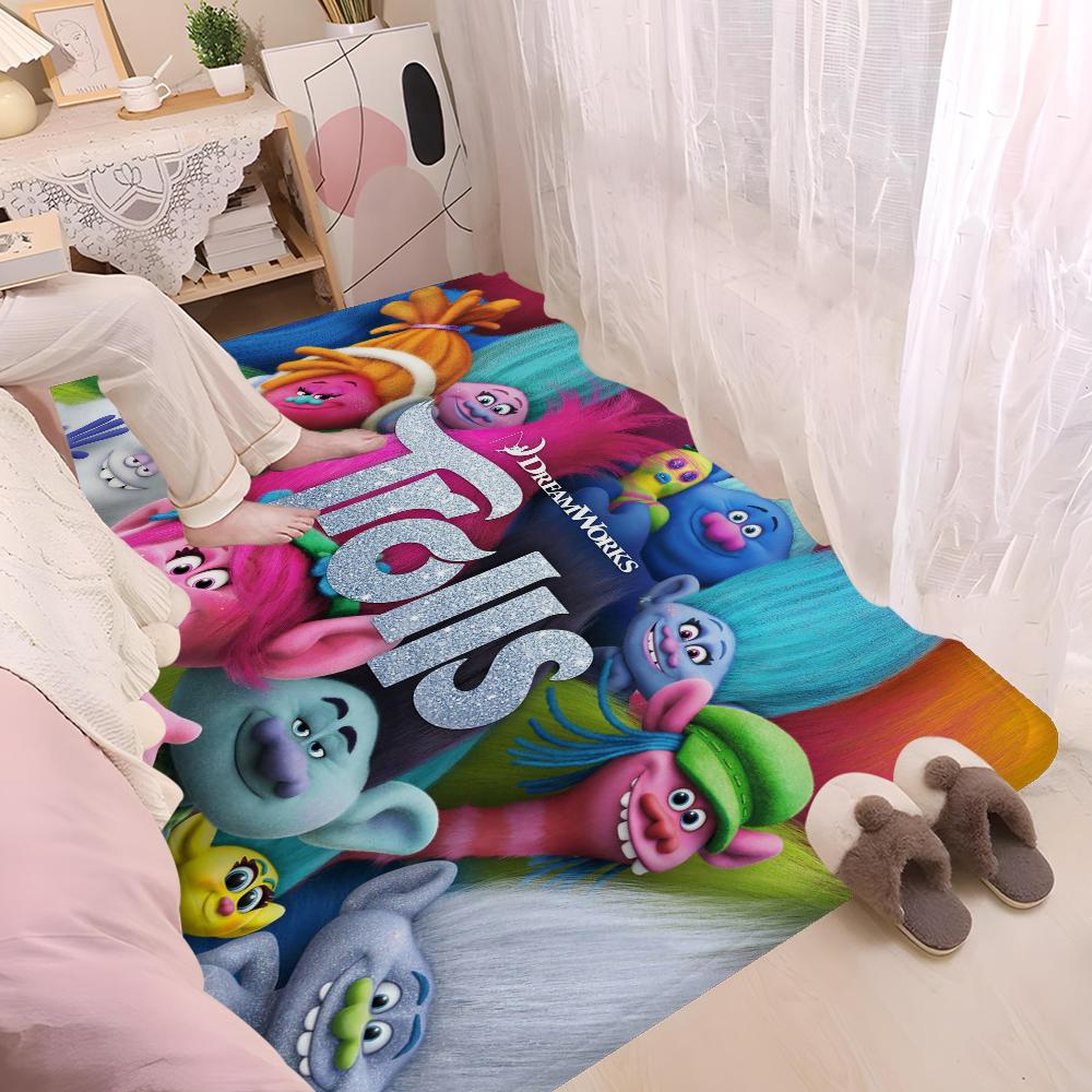 Cartoon T-Trolls Bathroom Mat Kids Room Bedroom Decoration Balcony Anti-Slip Doormat Living Room Welcome Rug
