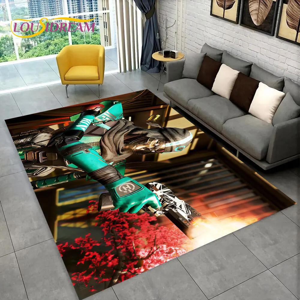 Apex Legends Spiel Gamer Cartoon Bereichsteppich, Teppich für Wohnzimmer Schlafzimmer Sofa Fußmatte Dekoration, Kinder Spiel Rutschfeste Bodenmatte