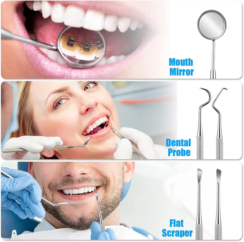1 3Pcs 4Pcs Stainless Steel Dental Tools Set Mirror Probe Oral Care Kit Dentist Quality Tools