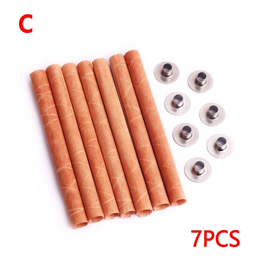 10Pcs 6mm 8mm 10mm 15mm Cylindrical Wooden Candles Wick With Sustainer Tab DIY Candle Making Supplies Handmade Soy Wax Wick