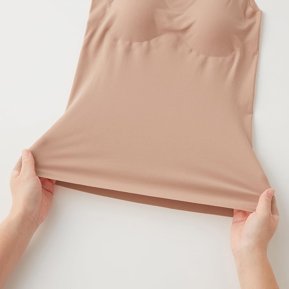 Gunze Kirei Labo Bra Top Cupped Tank Warm Innerwear for Dry and Sensitive KL9858N (Seamless), Moisture-Wicking, Heat-Generating, Brushed, Warm, Top,