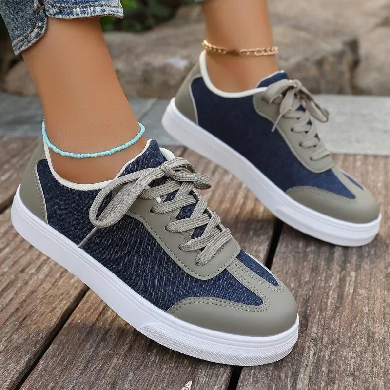 Mode Lässig Sport Outdoor Damen Schuhe 2025 Frühling und Herbst Atmungsaktiv Große Größe 36-43 Damen Einzel Schuhe Flache Schnürschuhe