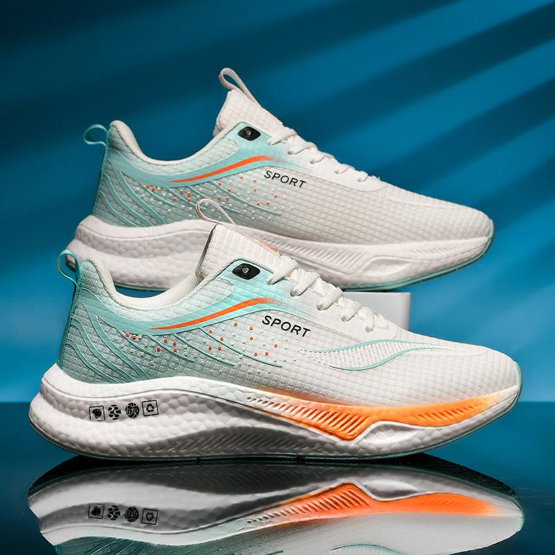 

Легкие повседневные кроссовки мужские дышащие спортивные кроссовки для ходьбы женские удобные кроссовки для бега мужская обувь 45 оранжевый/зелёный