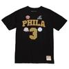 T-shirt De Basket-ball - Mitchell & Ness - Philadelphia 76ers - NBA Script N&N - Allen Iverson - Noir