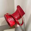 Modische PU-Ledertaschen für Frauen mit Alligatormuster, Achselhandtasche, kleine Umhängetasche für die Achselhöhle, Geldbörse