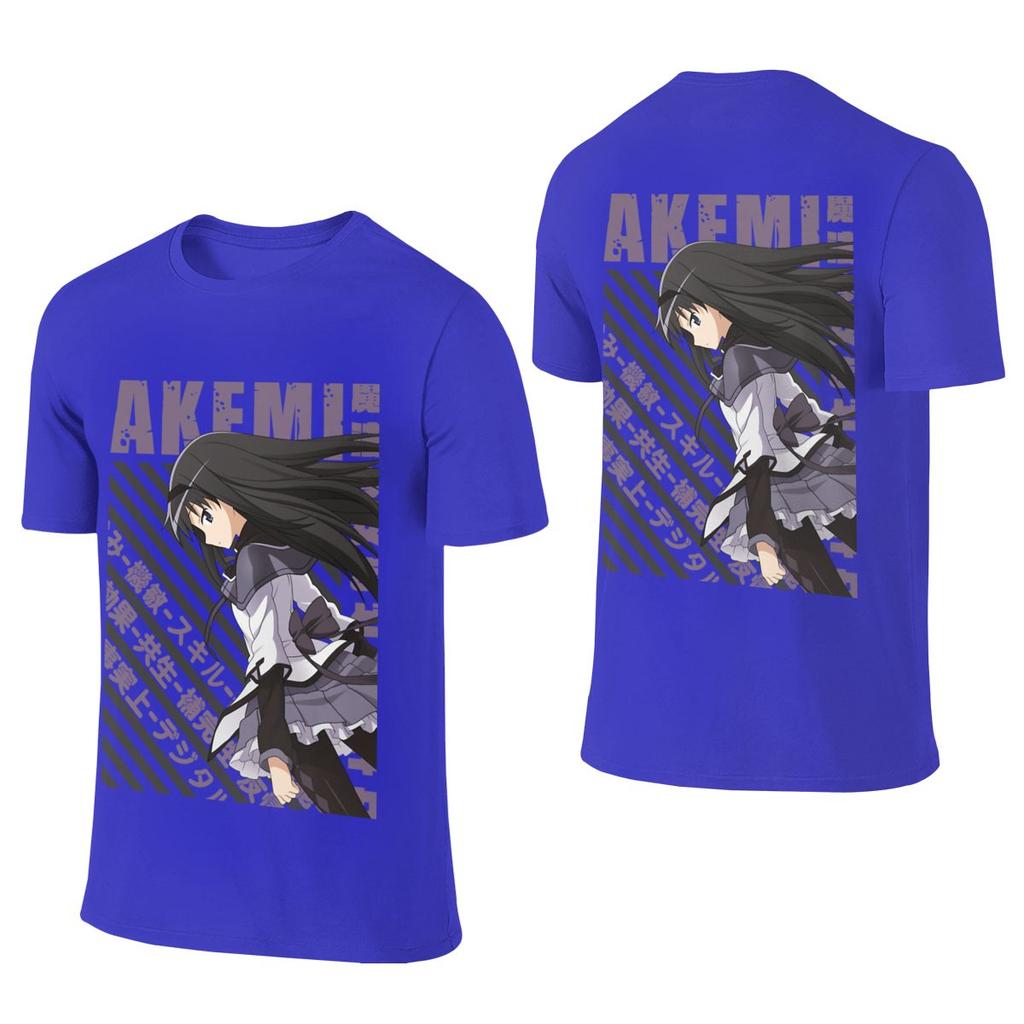 Mahou Shoujo Madoka Magica Homura Akemi Soft And Glutinous Reversible Tshirt Lazy Vibe Solid Color Basic Tee
