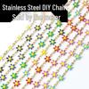 Colorful Stainless Steel Flower Drip Chain for DIY Necklaces, Bracelets, and Bags