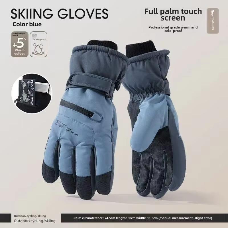 Non Slip Touch Ski Gloves Winter Sports Gloves  Waterproof Pocket Warm Men's and Women's Gloves Snowboard Accessories