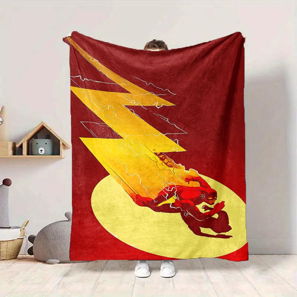 1pc Flash, Superhero Blanket Lightweight Flannel Throw For Sofa, Bed, Travel, Camping, Livingroom, Office, Couch, Chair, And Bed