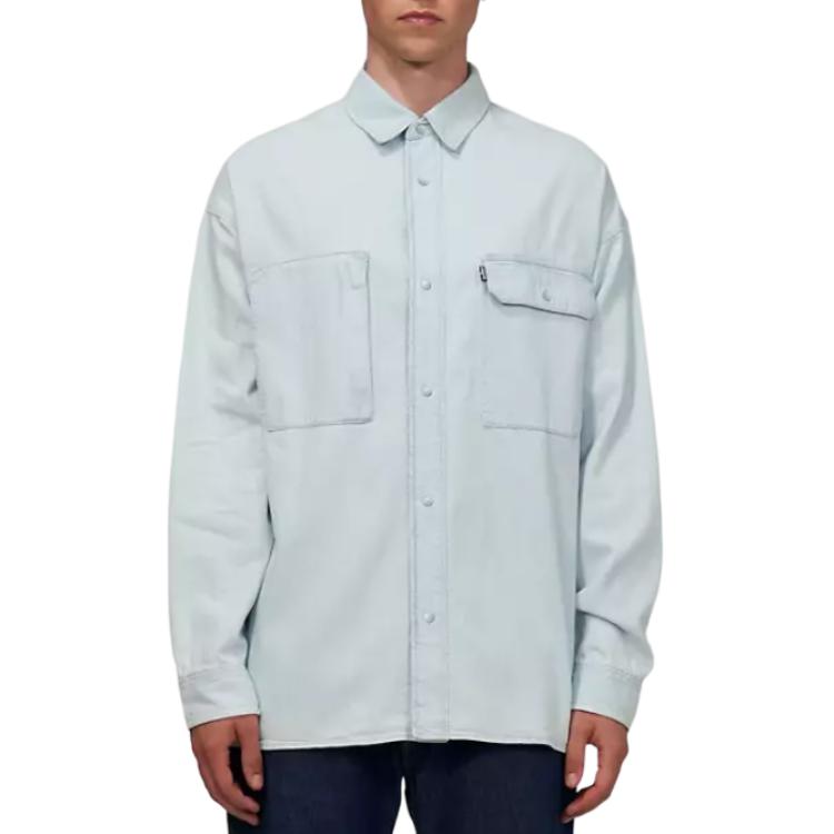 

Levis Button-Down Fitted Chest Pocket Long Sleeve Shirt Men shirts Blue 21257-0000