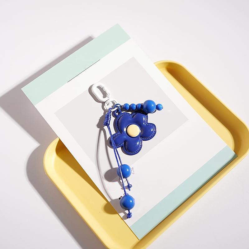 Y2K Candy Color Flower Keychain Sweet Cute Keyring Lovely Bag Pendant Hanging Decoration Couple Key Holder Gifts