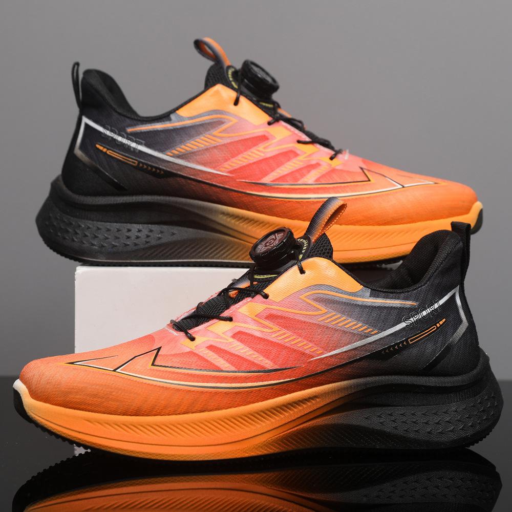 Sneakers Men's New New Button Running Shoes Breathable Mesh Non-slip Casual Lightweight Processing Custom Sports Shoes