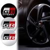 Aluminum 4PC 56mm GR SPORT Logo Badge Car Wheel Center Hub Caps Emblem Stickers For Corolla C-HR Yaris RAV4 Avensis Prado