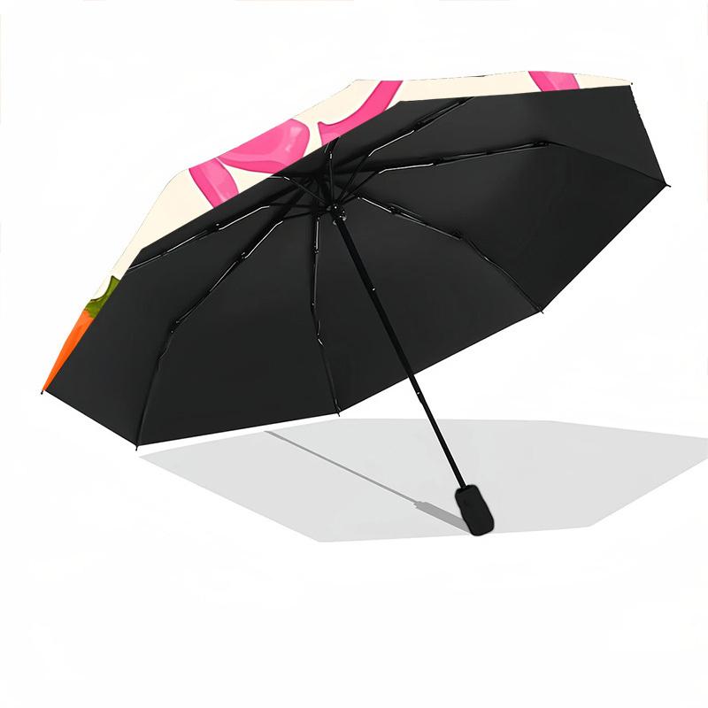 1pc Pumpkin Pattern Automatic Folding Umbrella - Portable Collapsible, 8-Rib Durable Frame, Perfect for Outdoor Use Yy251218090
