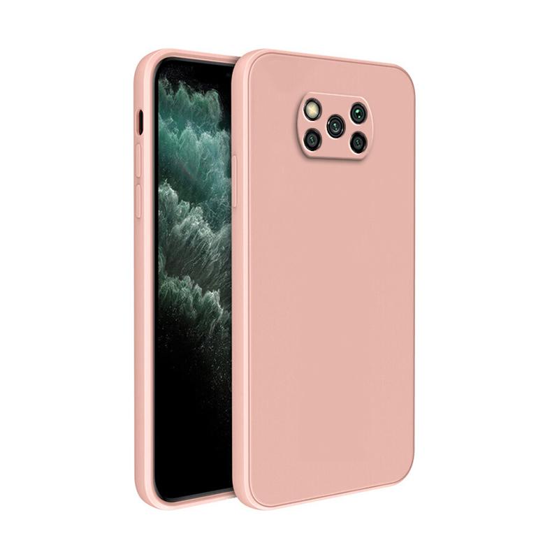 

Оригинальный чехол для Xiaomi POCO X3 Pro NFC X4 GT Camera Protect Square Liquid Silicone X3Pro X4GT 5G Soft Luxury Thin Cover Fundas POCO X3 Pro розовый