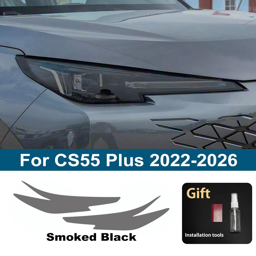 

Для Changan CS75 CS55 Plus Дымчато-черная Защитная пленка на фары автомобиля TPU PPF Предустановленная Антицарапающая Виниловая пленка для обтяжки фар автомобиля For CS55 Plus SMK