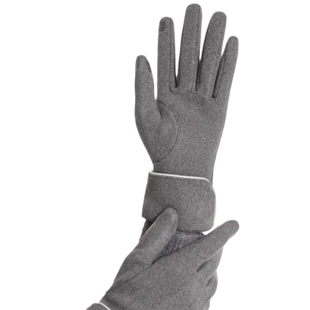 Full Finger Women Suede Gloves Thickened Winter Mittens Simple  Gloves  Girl