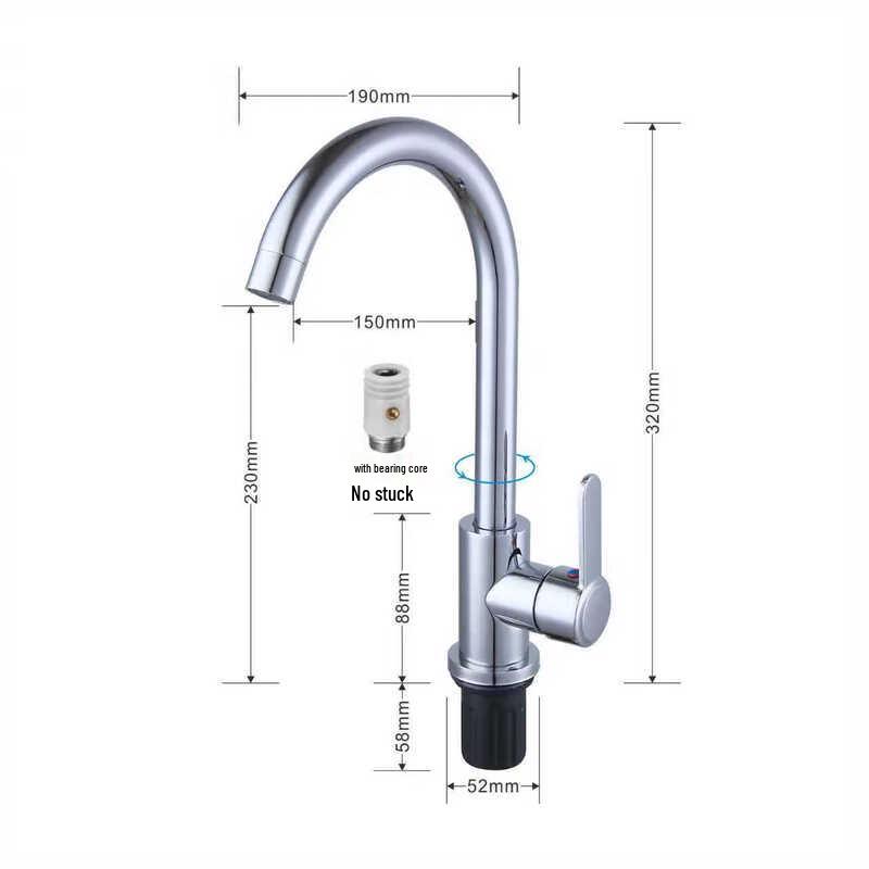 Wolf s Kiss 304 Stainless Steel Single Cold Water Kitchen Faucet