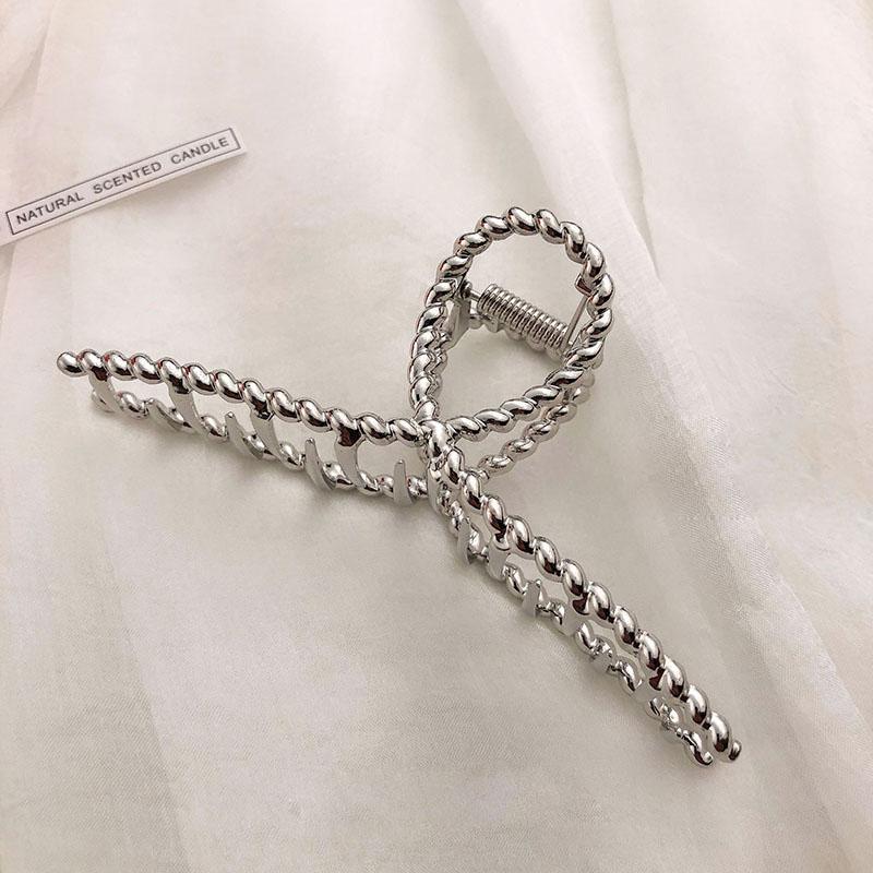 New Women Elegant Gold Silver Hair Clip Hollow Geometric Metal Hair Claw Headband Crab Hair Clips Fashion Hair Accessories