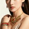 New 3-Piece Set Ethnic Retro Tassel Jewelry Set Sweater Chain Collar Chain Necklace Earrings Bracelet for Women