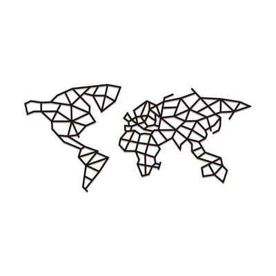 Wooden Wall Puzzle - EWA ECO-WOOD-ART - World Map 116 Cm - Polygonal - Asymmetrical - Contemporary