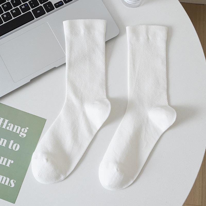 Women's Summer Thin Cotton Mesh Breathable Cool Feeling Month Son Tube Stack Socks