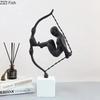 Bow Pulling Figures Statue Marble Base Desk Decoration Ornaments Modern Crafts Character Metal Sculpture Room Aesthetics Decor