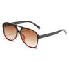 SO&EI Retro Classic Double Bridges Pilot Sunglasses Women Fashion Clear Ocean Gradient Lens Eyewear Shades UV400 Men Sun Glasses