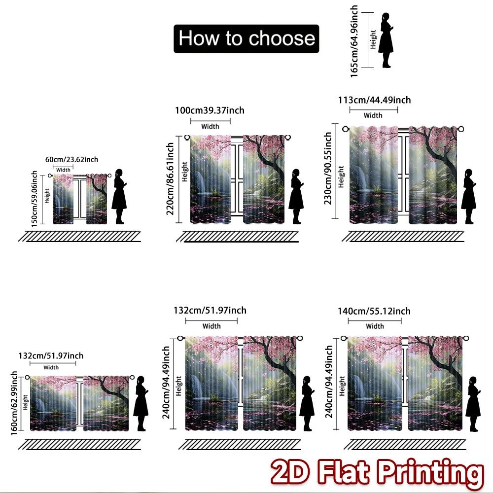 2D flat Photography Backdrop Tapestry Cherry Blossom Waterfall 100% Polyester Family Party Decoration Perfect for Holiday