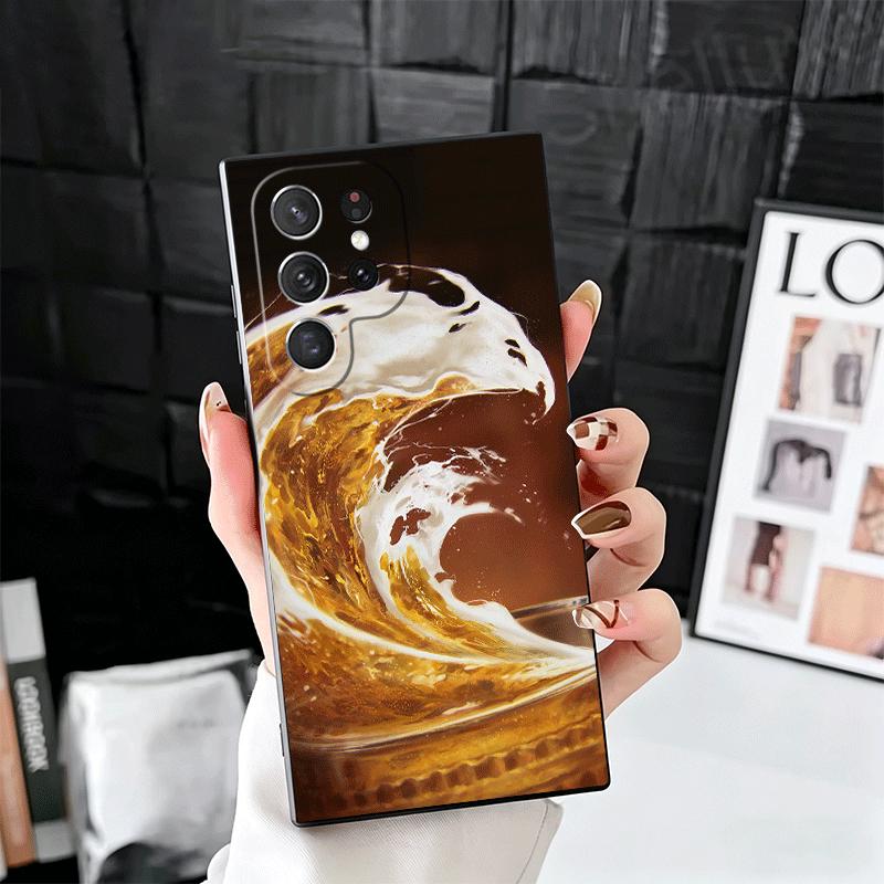 Funny Beer Bubble Summer Soft Phone Case for Samsung Galaxy S26 S25 Edge S24 Ultra S23 Plus S22 S21 FE S20 Black Cover Back Shel