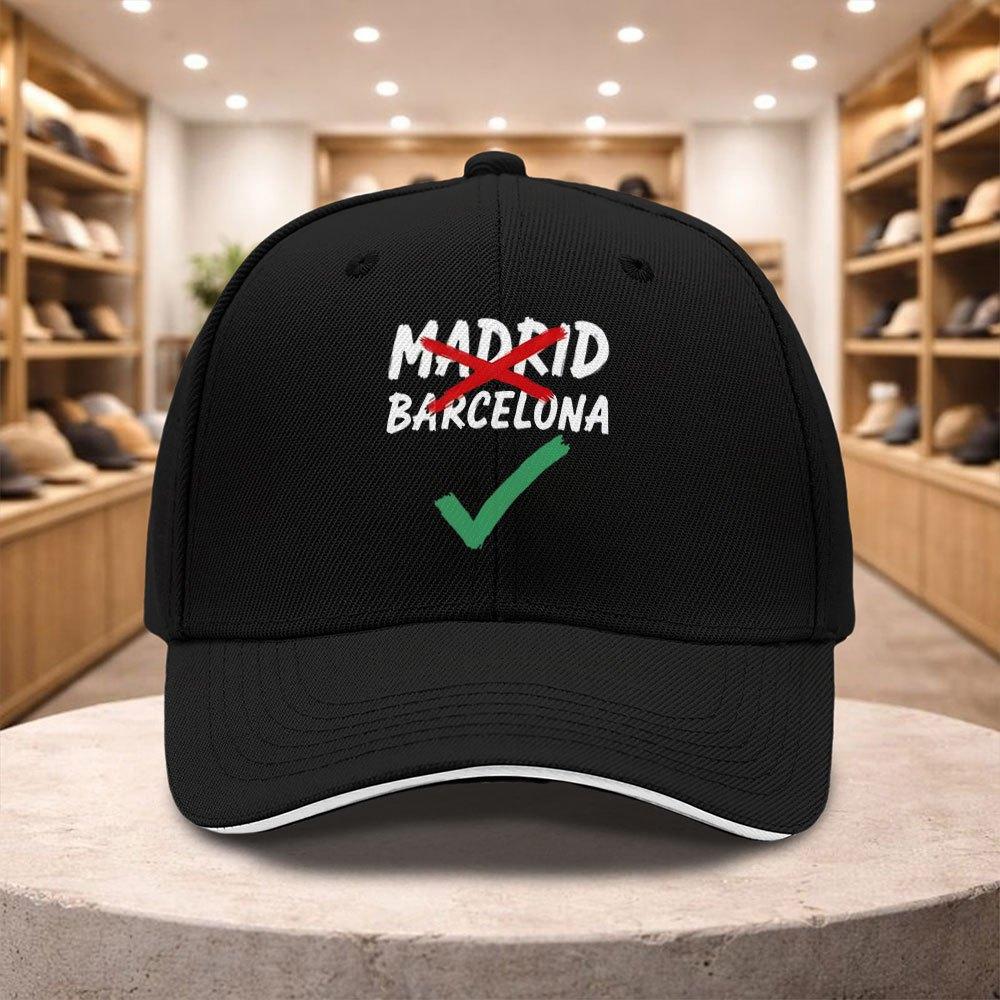 Barcelona Print Adjustable Sandwich Baseball Cap Unisex Casual Hip Hop Hat All Seasons Color Optional