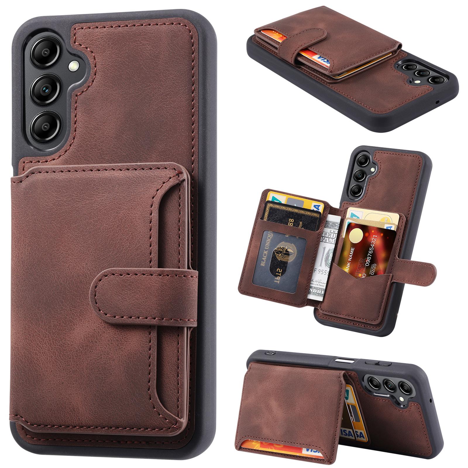 

Для Samsung Galaxy A55 5G Чехол Кожа+ТПУ Чехол для телефона с кошельком с RFID-блокировкой Coffee