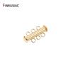 14K Gold Plated Brass Multi Strand Slide Tube Lock Clasp Connectors Layering Clasp for Necklace Bracelet Jewelry Making Supplies