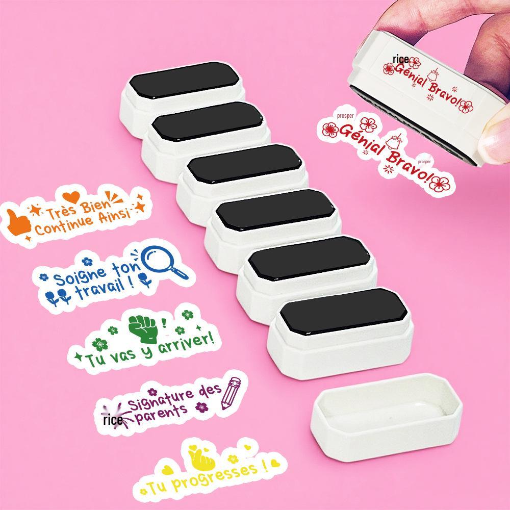 6-in-1 Teacher's Multi-Layer Stamp: Building Blocks, Scoring, Weather, Drinking Water, Encouragement