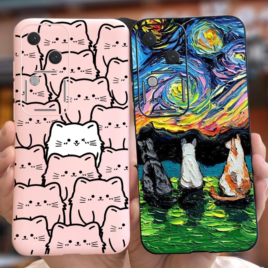 For Vivo V30 Pro Case V2319 Cute Fashion Cartoon Back Cover 6.78'' Soft Silicone Phone Case For Vivo V30 V 30 Pro VivoV30 Bumper