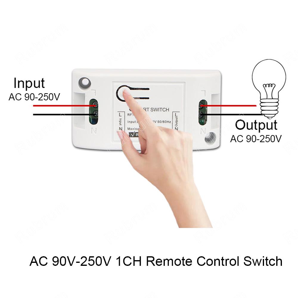 

Rubrum 433 МГц RF Wireless 86 Настенный Панельный Выключатель + AC 110 В 220 В 10A Релейный Модуль Дистанционного Управления Выключатель Прерыватель Для Света