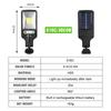 600W LED Solar Wall Light Motion Sensor Outdoor Garden Security Street Lamp Energy-saving and Environmentally Friendly Solar Lights