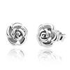 Buyee 925 Sterling Silver Female Stud Earring Elegant Rose Flower Small Earring for Women Fashion Fine Jewelry Earring Gift