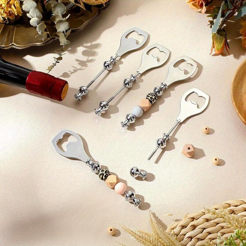 Stainless Steel Bottle Opener Customizable DIY Beaded Beer Opener for Kitchen Wedding Party Bar Home Restaurant Durable