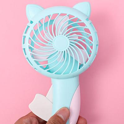 Ventilador de Mão Estudantil Vento Forte Punho Confortável Design de Gato Mini Ventilador de Pressão Manual para Casa