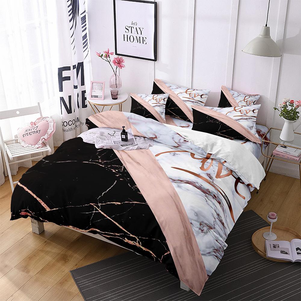 Marmor Bettbezug Set Queen Grün Gold Glitzer Bettwäsche Set Polyester Batik Fluid Magma Abstrakte Kunst Hipster Twin Bettdeckenbezug