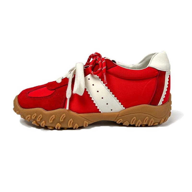 Cowhide~ Invisible inner height increase, German training women's shoes, platform leather women's single shoes, sports and leisure versatile Forrest G