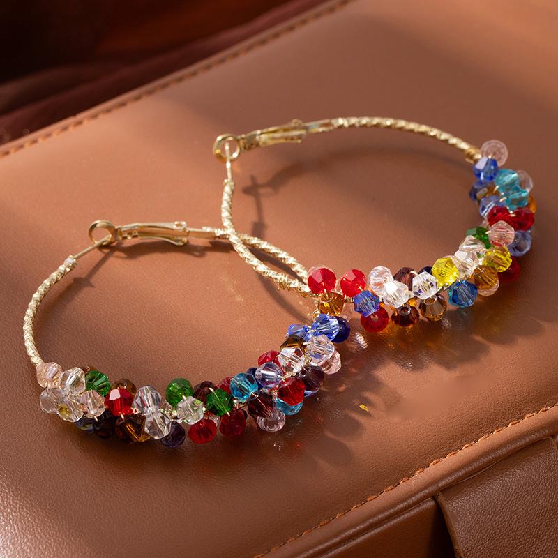 Летние серьги с контрастными цветами и кристаллами, женские, необычный дизайн, эффектные серьги, серьги, вызывающие дофамин.