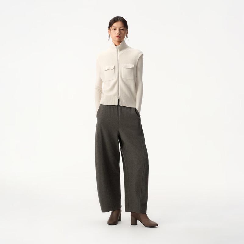 Women's Retro Wool Blend Wide-Leg Trousers