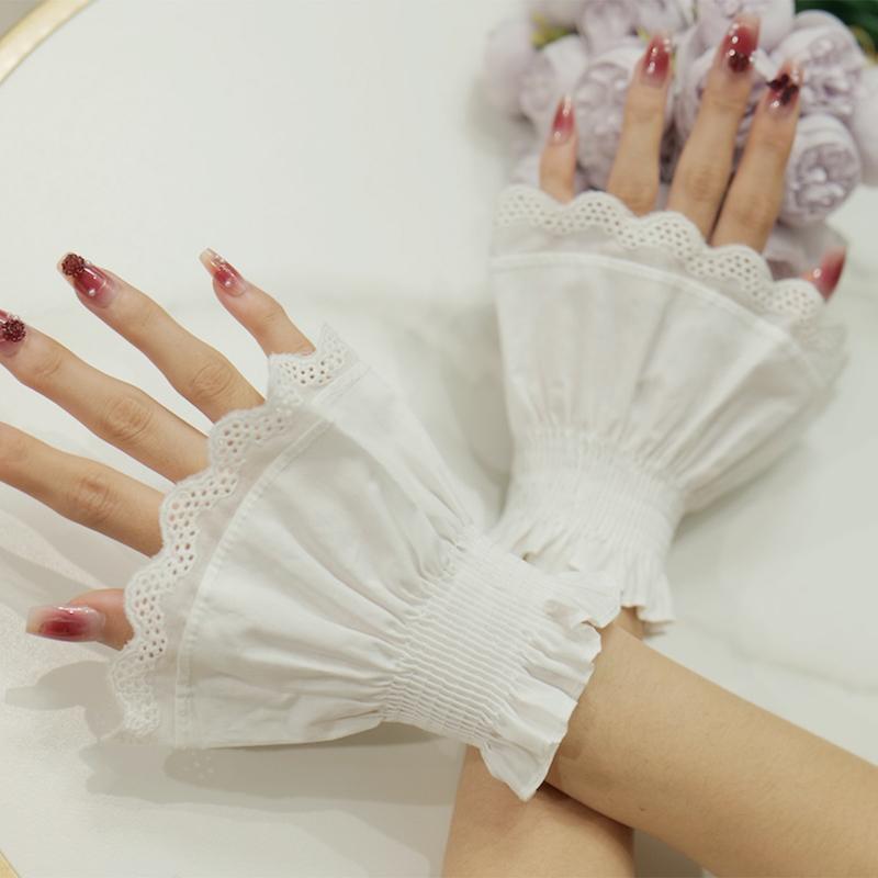 Perfect Match Multilayer Ruffle Lace False Sleeves Wrist Cuff Detachable Super Fairy Elastic Hand Cuffs Sweater Decorative Flared Sleeves