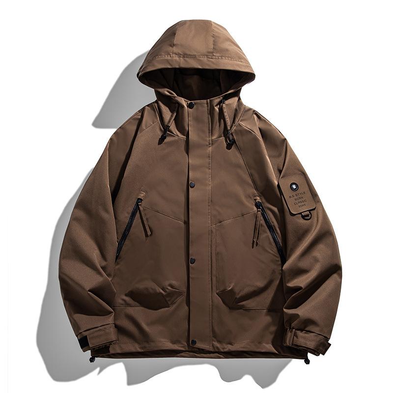 Jacket Men's New Hooded Jacket Autumn Korean Style Trendy Jacket Men's Sports Thin Mountaineering Clothing Outdoor Men's Clothing