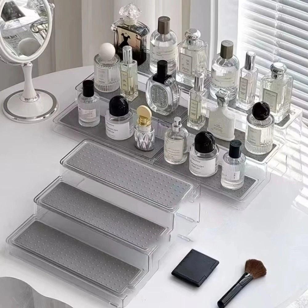 3 Tier Expandable Step Shelf Adjustable Cabinet Storage Rack Countertop Display Shelf  Cabinet