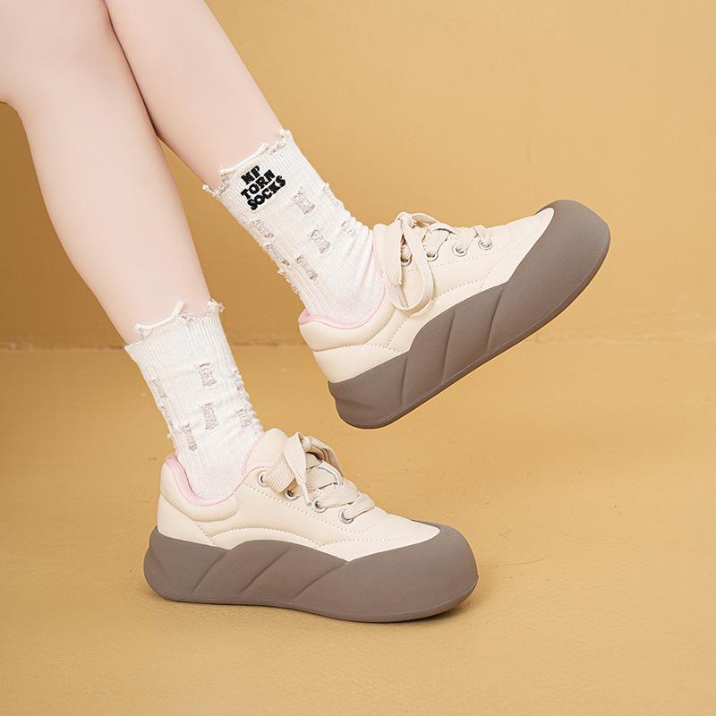 Autumn dopamine student ugly cute board shoes women's niche design sense thick sole heightening Harajuku casual shoes