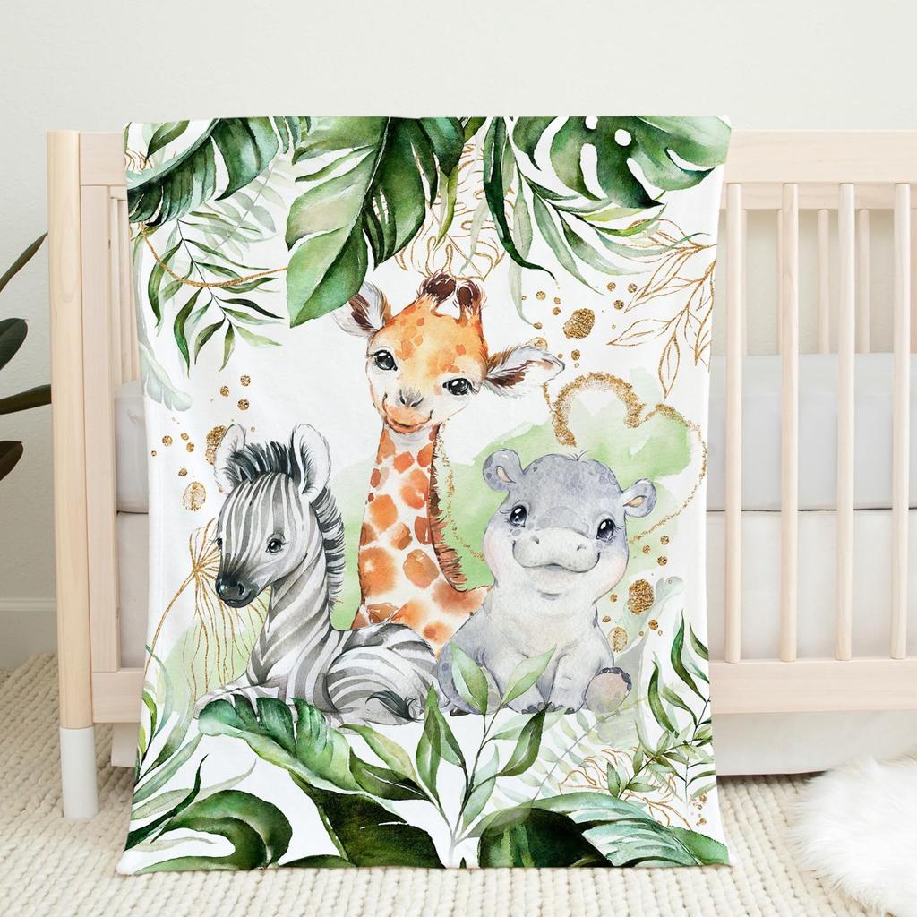 Cartoon Lion Elephant Animal Digitalprinted Polyester Velvet Flannel Cover Blanket Fleece Soft Sofa Cover Blankets for Beds